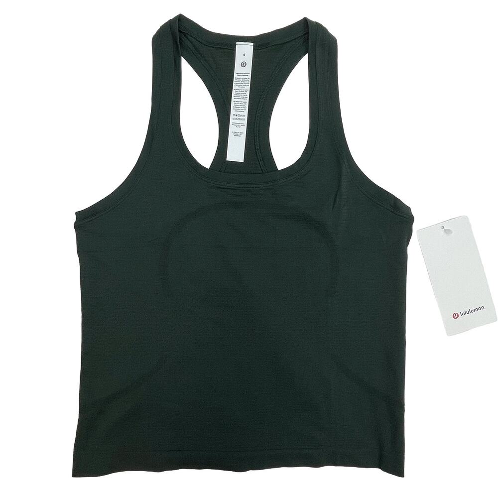 Lululemon Swiftly Tech Scoopneck Tank Sz 6 New $58 Green Race Waist Length Top - Picture 3 of 10
